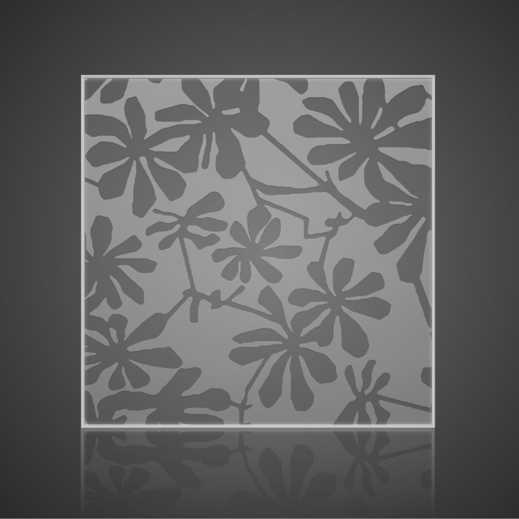 Glass Wall Panels - Etched - Daisies