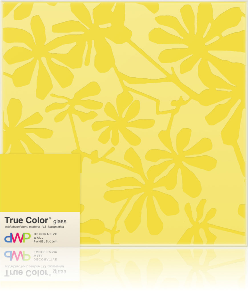Glass Wall Panels - Etched & Backpainted - Daisies-Backpainted