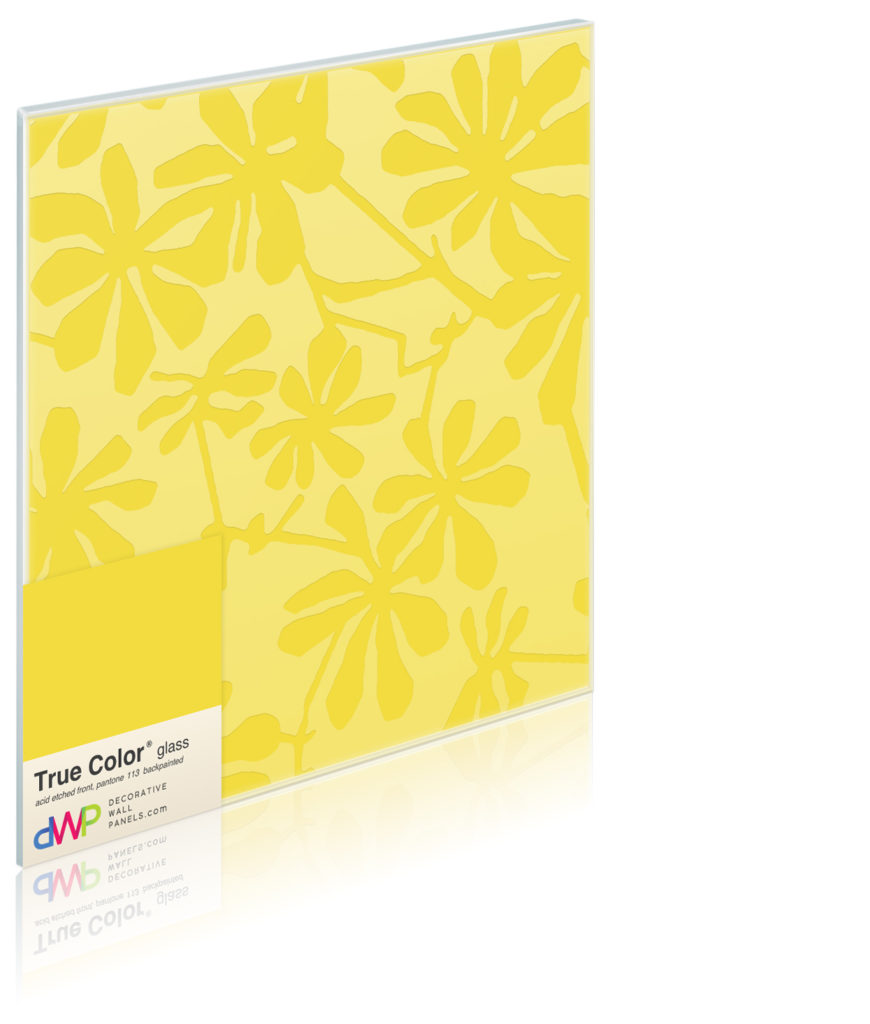 Glass Wall Panels - Etched & Backpainted - Daisies-Backpainted