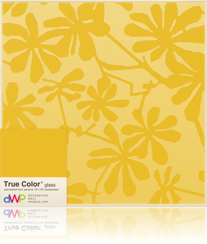 Glass Wall Panels - Etched & Backpainted - Daisies-Backpainted