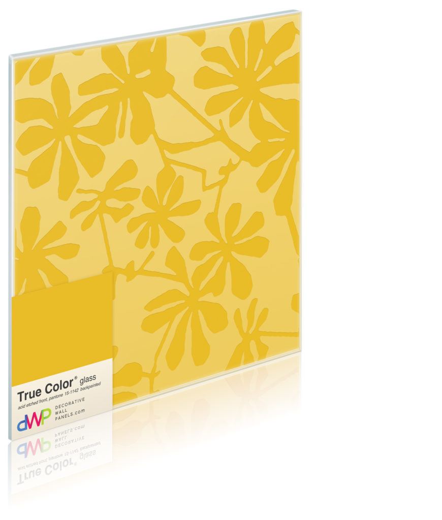 Glass Wall Panels - Etched & Backpainted - Daisies-Backpainted
