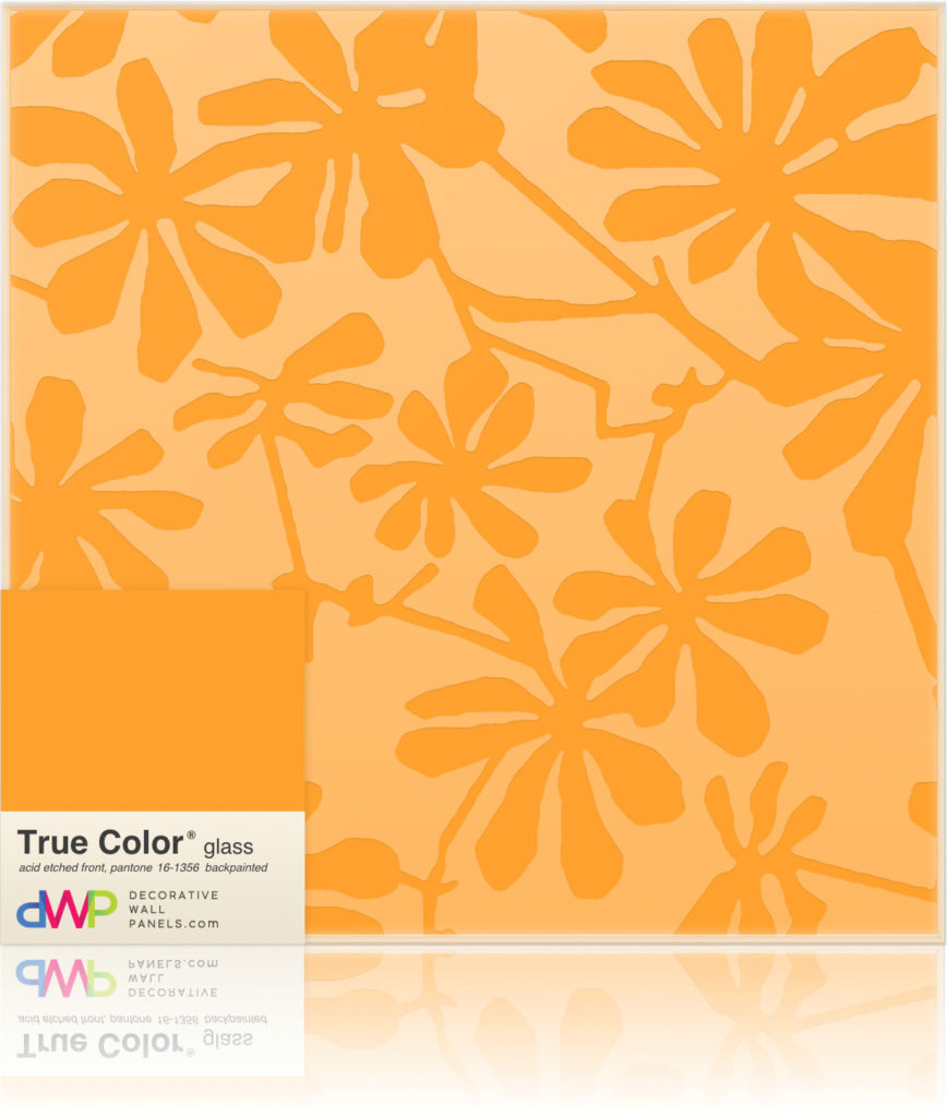 Glass Wall Panels - Etched & Backpainted - Daisies-Backpainted