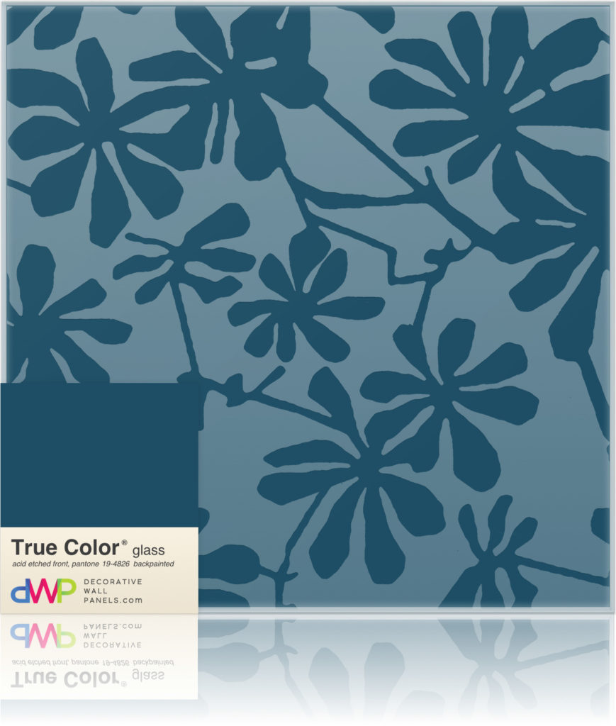 Glass Wall Panels - Etched & Backpainted - Daisies-Backpainted