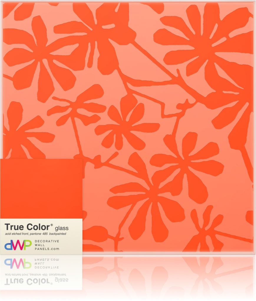 Glass Wall Panels - Etched & Backpainted - Daisies-Backpainted