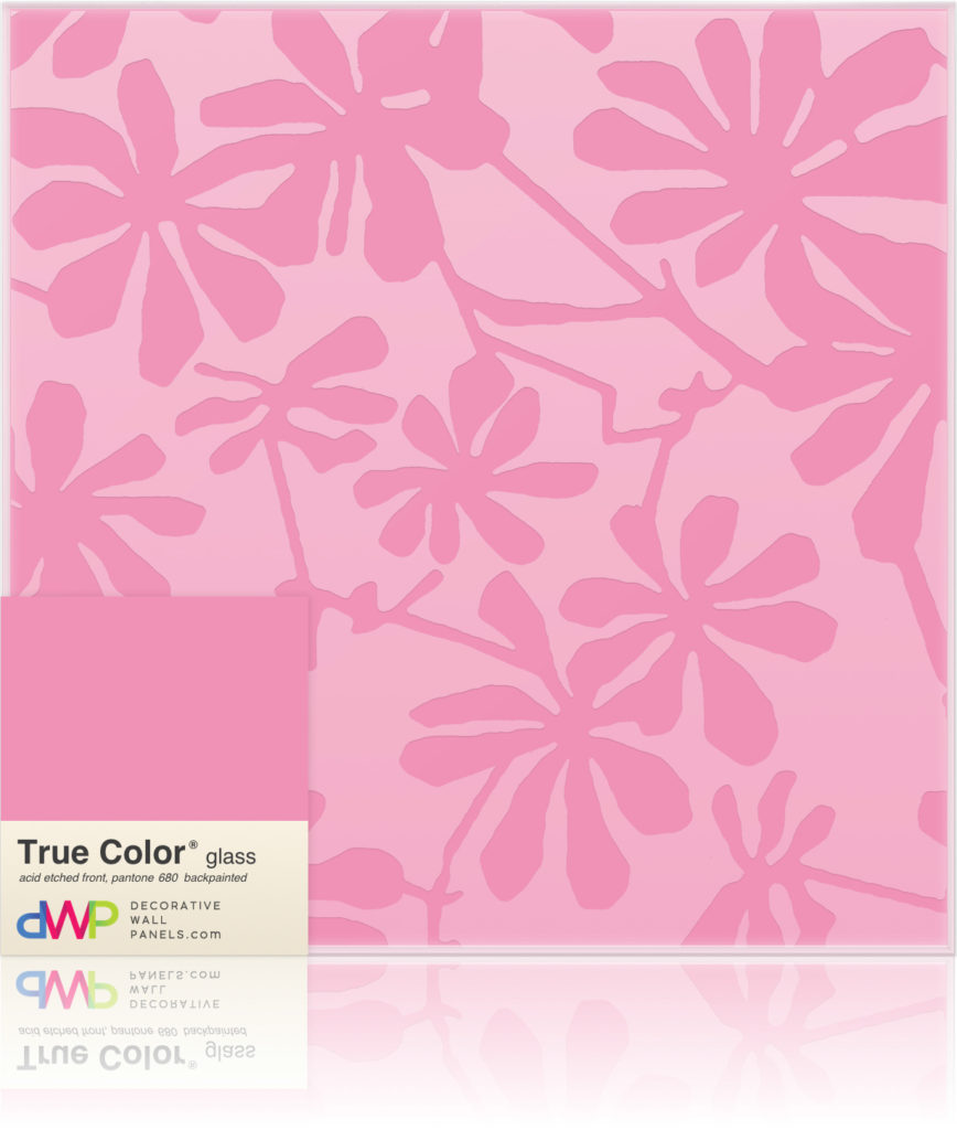 Glass Wall Panels - Etched & Backpainted - Daisies-Backpainted