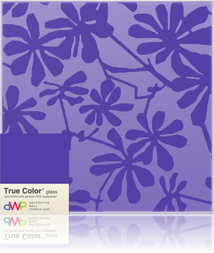 Glass Wall Panels - Etched & Backpainted - Daisies-Backpainted