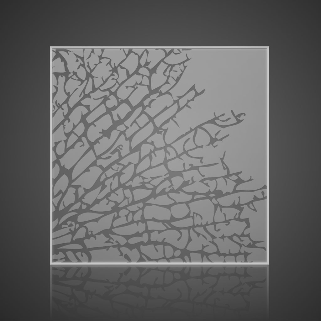 Glass Wall Panels - Etched - Kelp