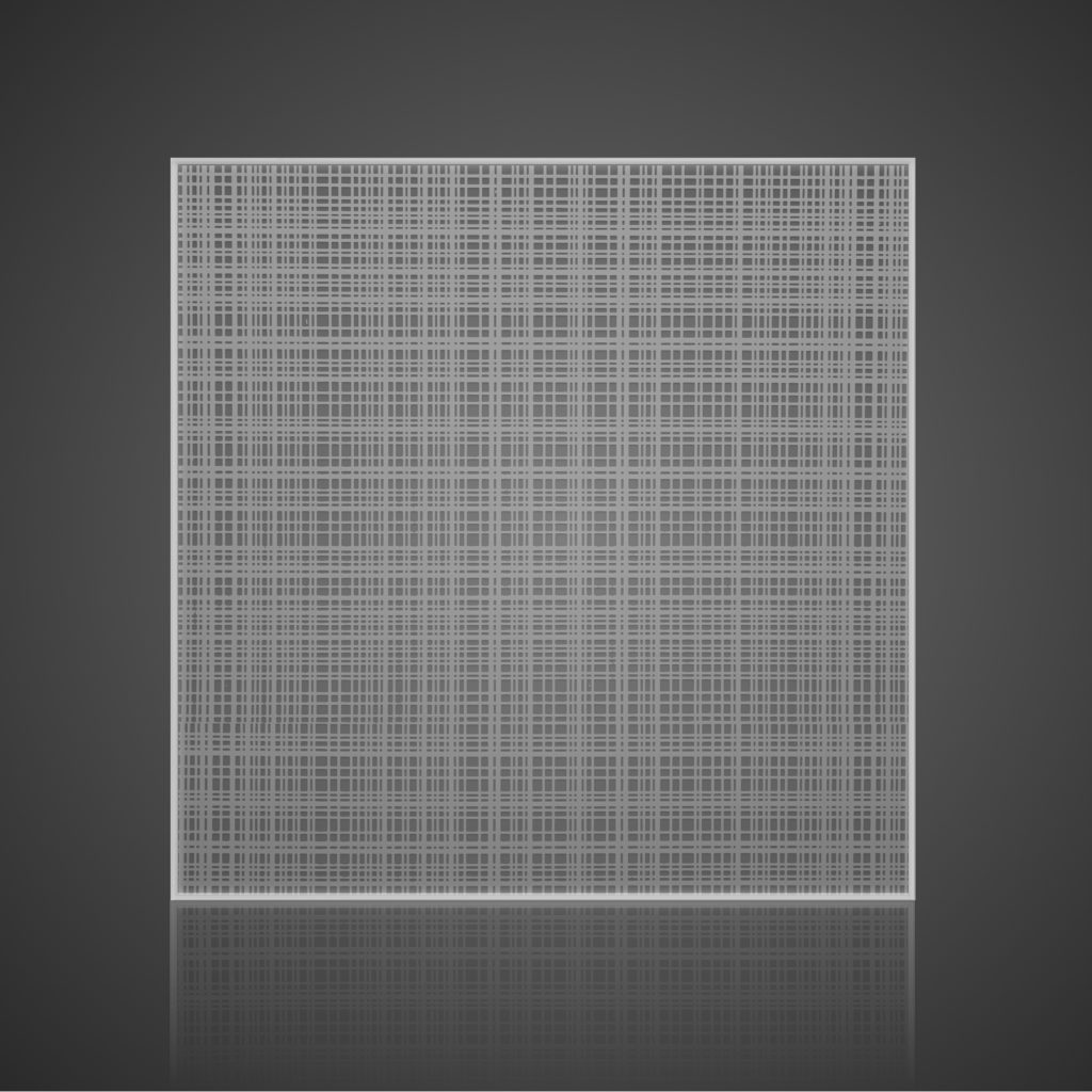  Glass Wall Panels - Etched - Plaid