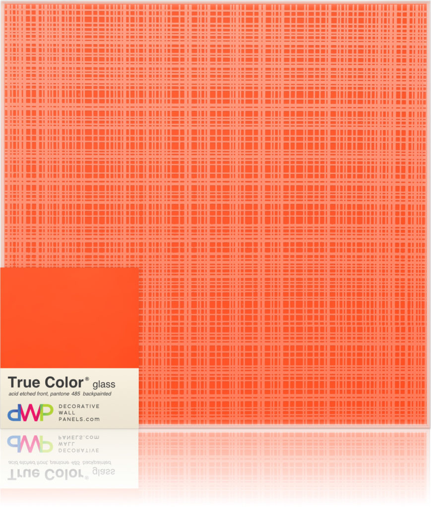  Glass Wall Panels - Etched & Backpainted - Plaid-Backpainted